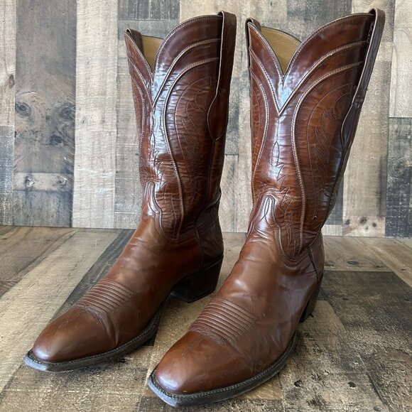 Lucchese Handmade Classics L1506 French Toe Western Cowboy Boots Mens 11.5 D - Picture 1 of 12